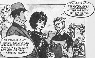 Dr. Grimstone is given 'gardening leave'.  TV Comic 895