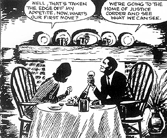 Look stop me if you've seen this one before... Steed and Emma enjoy a meal in the Thorpe and Porter comic sometime in 1966