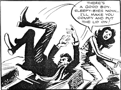 ...Mrs Peel sees off his henchmen