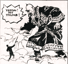 Steed fights off the giant - TV Comic #1021