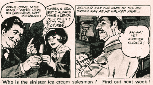 Steed and Tara go to the cinema in TV Comic #904