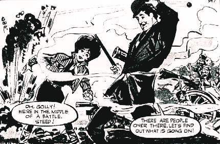 Oh, golly!  Steed and Tara find themselves in the middle of a battle in TV Comic #947