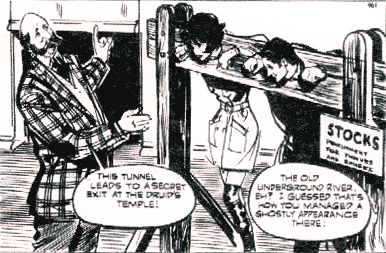 Squire Witherspoon has Steed and Tara in the stocks in TV Comic #961