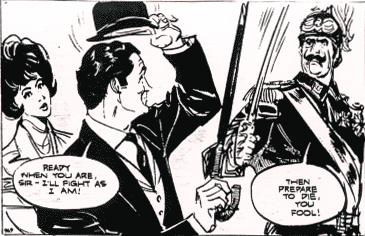 Steed challenges the Kaiser of Crime to a duel in TV Comic #969