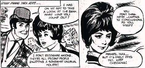 Steed and Tara compare notes in TV Comic #981