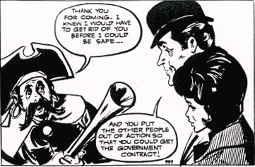 Rufus Green holds The Avengers at bay - TV Comic #999