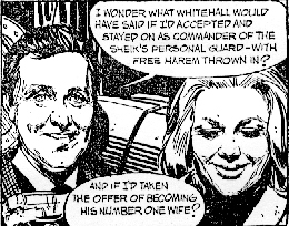 Steed and Cathy share a drink